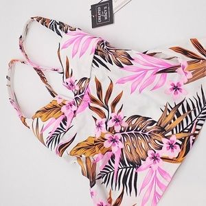 Salt‎ + Cove Tropic Time Printed V-Wire Tankini Top White XS